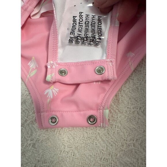 3 for $15 Gerber Infant Girls Pink‎ Daisy Ruffle Swimsuit UPF 50+ 12 Months, NWT - Picture 6 of 6